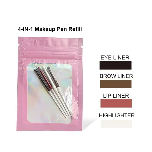 Multi-effect 4 In 1 Eyeliner Eyebrow Pencil Contour Pen